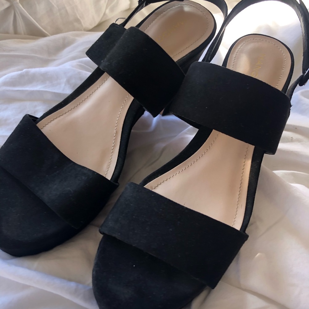 Black MANGO Platform sandles